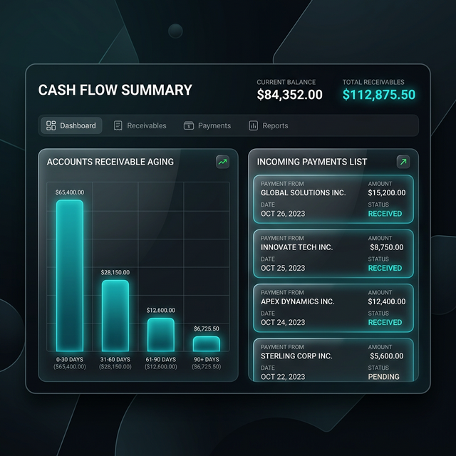 Cashflow and Aging Receivables Chart