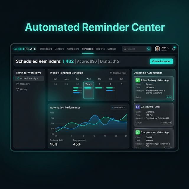CRM and Automated Reminders Interface